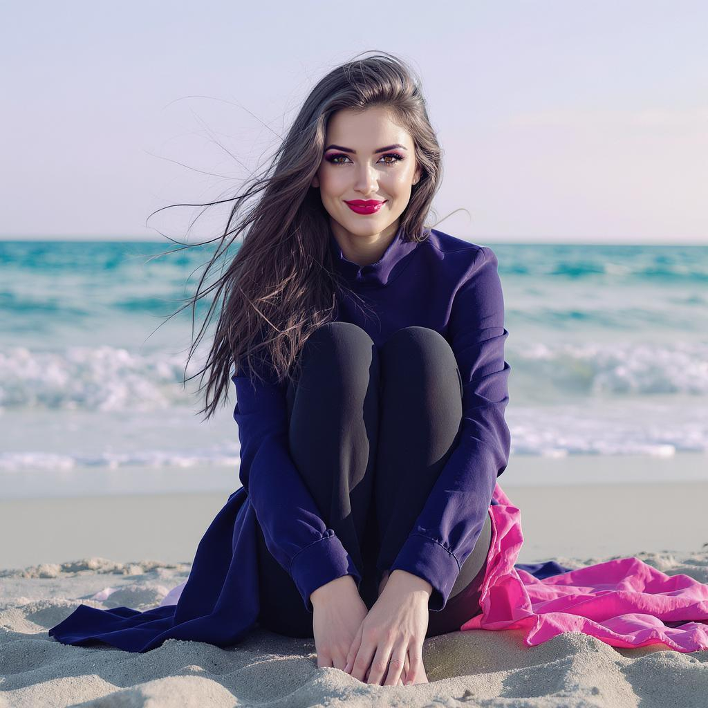 Woman sitting on the beach