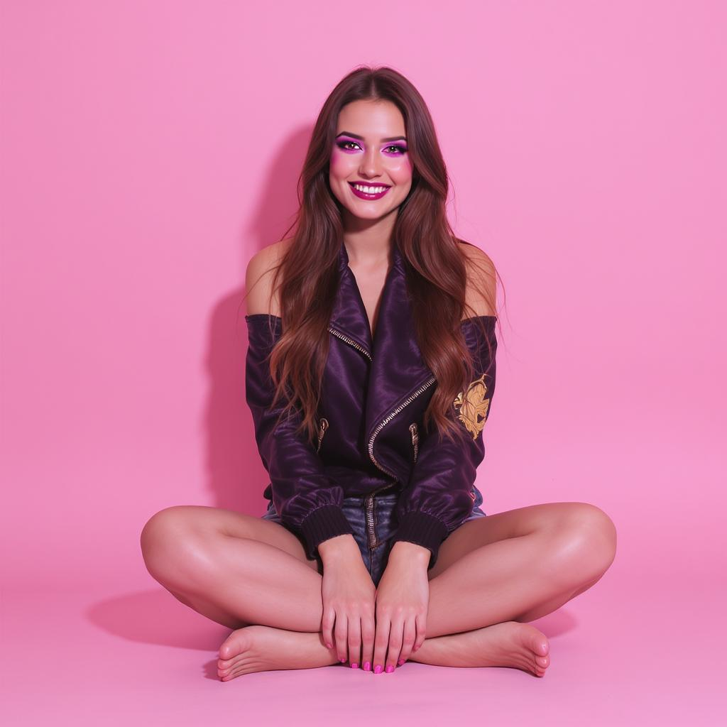 Cross-legged Woman smiling