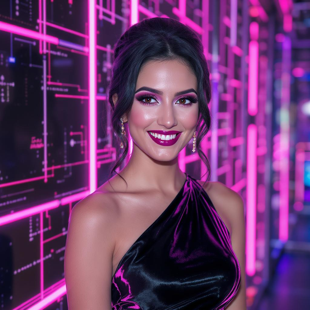 Woman smiling in club